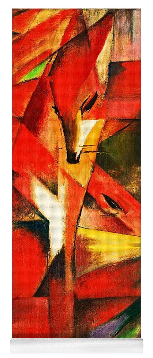 Franz Marc Yoga Mat featuring the painting The Foxes by Franz Marc