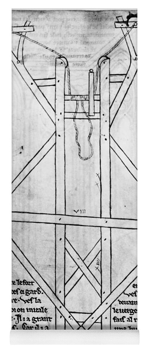 13th Century Yoga Mat featuring the drawing Villard De Honnecourt (c1225-c1250) #1 by Granger