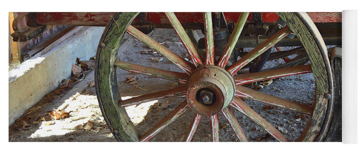 Barbara Snyder Yoga Mat featuring the photograph Wagon Wheel 2 #1 by Barbara Snyder