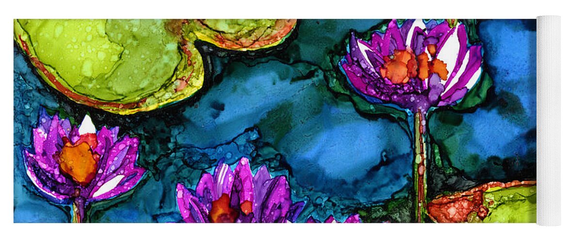 Water Lilies Yoga Mat featuring the painting Water Lilies II #1 by Vicki Baun Barry