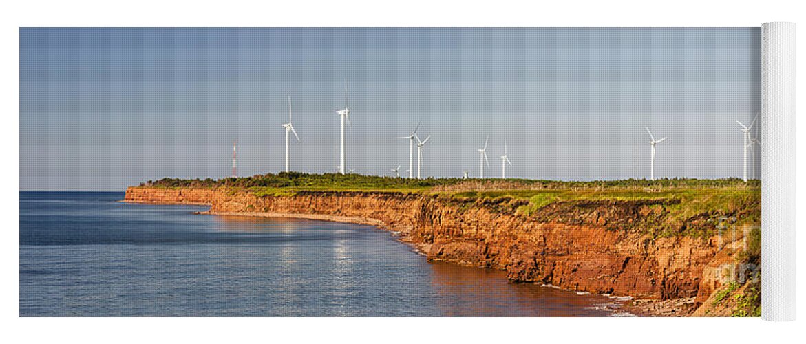 Windmills Yoga Mat featuring the photograph Wind turbines on atlantic coast 1 by Elena Elisseeva