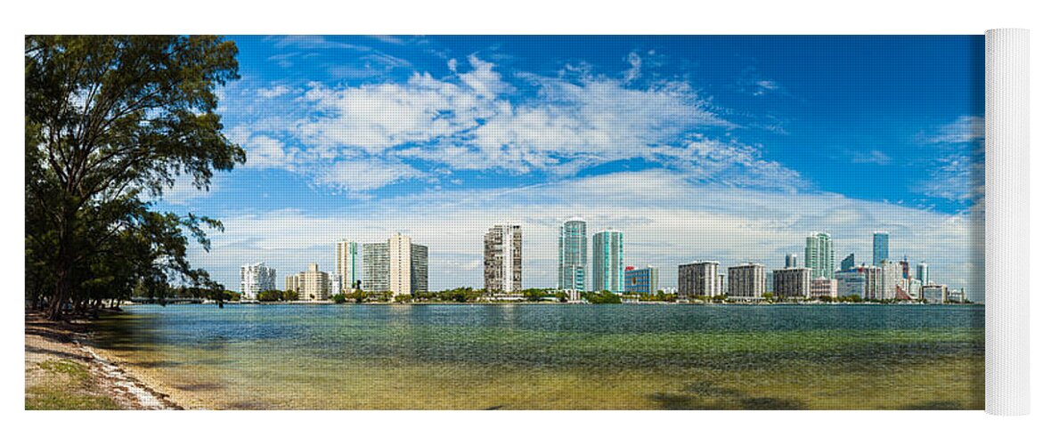 Architecture Yoga Mat featuring the photograph Miami Skyline #19 by Raul Rodriguez