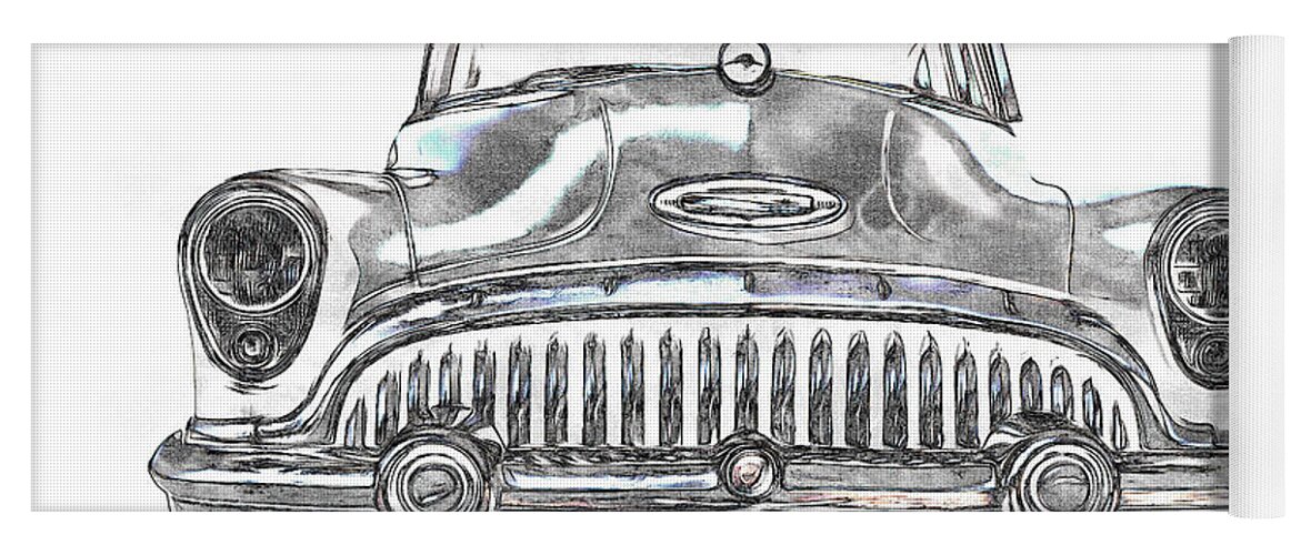 50s Yoga Mat featuring the photograph 1953 Buick Roadmaster FE by Edward Fielding