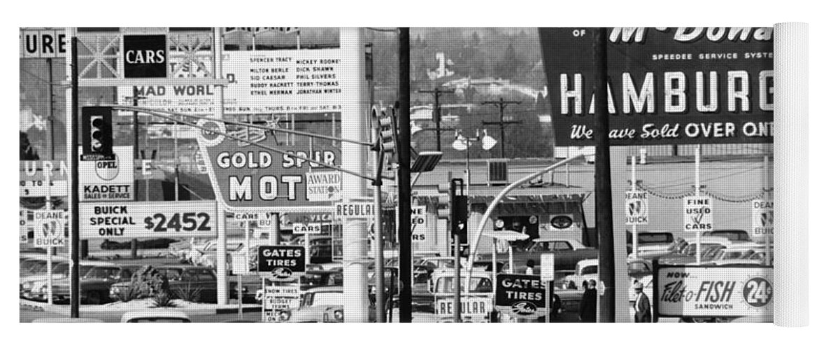 Historic Yoga Mat featuring the photograph 1960s Denver Scene by Myron Wood