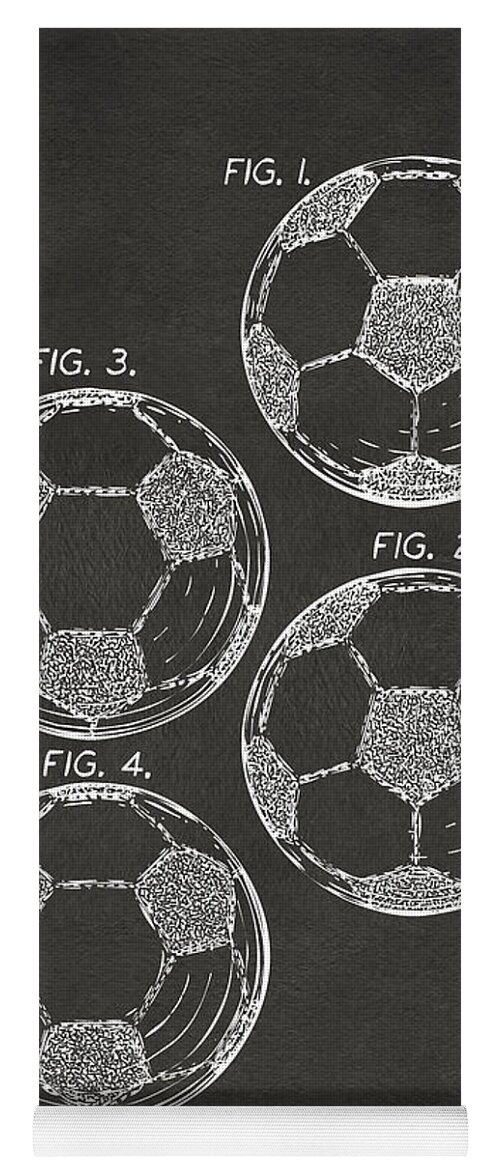Soccer Yoga Mat featuring the digital art 1964 Soccerball Patent Artwork - Gray by Nikki Marie Smith