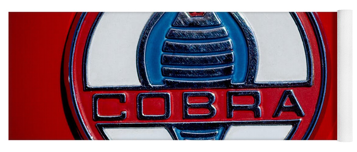 1965 Shelby Cobra Roadster 289 Emblem Yoga Mat featuring the photograph 1965 Shelby Cobra Roadster 289 Emblem by Jill Reger