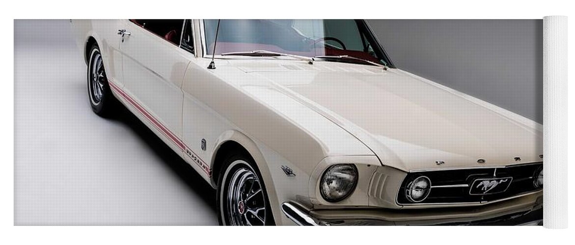 Car Yoga Mat featuring the photograph 1966 GT Mustang by Gianfranco Weiss