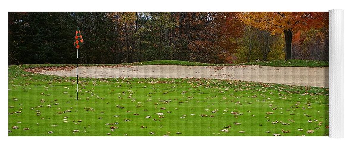 Golf Yoga Mat featuring the photograph Autumn on the Green #2 by Randy Pollard
