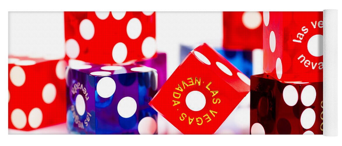 Las Vegas Yoga Mat featuring the photograph Colorful Dice by Raul Rodriguez