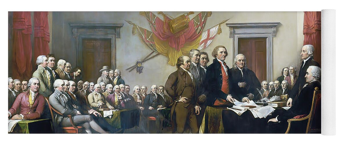 John Trumbull Yoga Mat featuring the painting Declaration of Independence #5 by John Trumbull