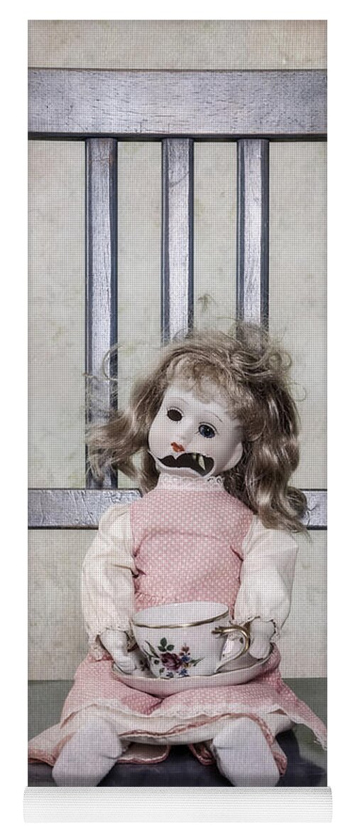 Doll Yoga Mat featuring the photograph Doll With Tea Cup #2 by Joana Kruse