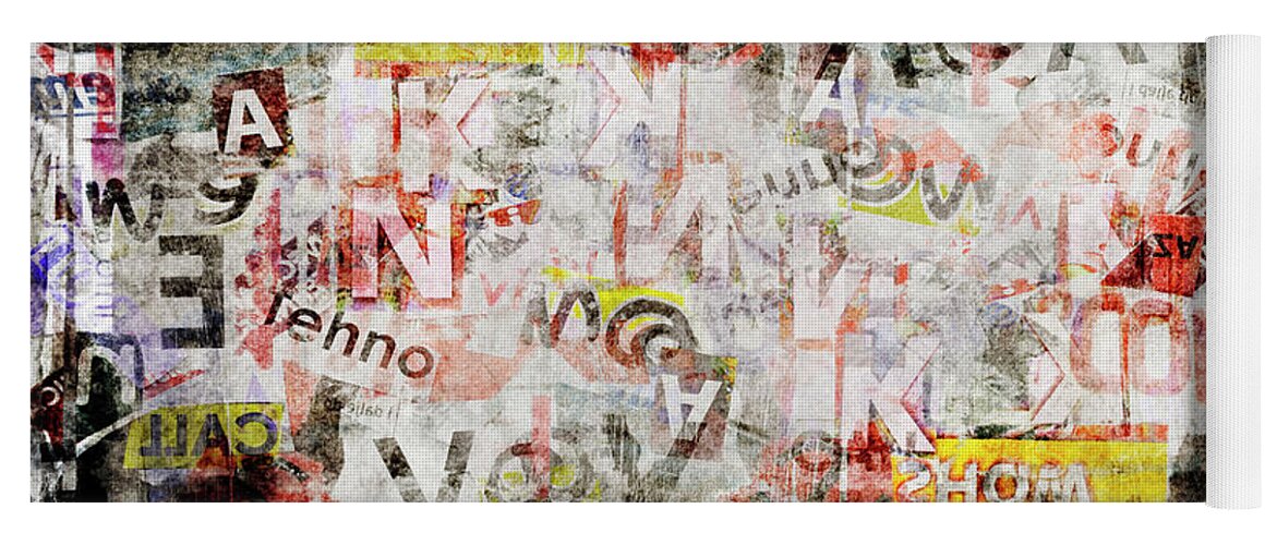 Grunge Yoga Mat featuring the digital art Grunge textured background by Jelena Jovanovic