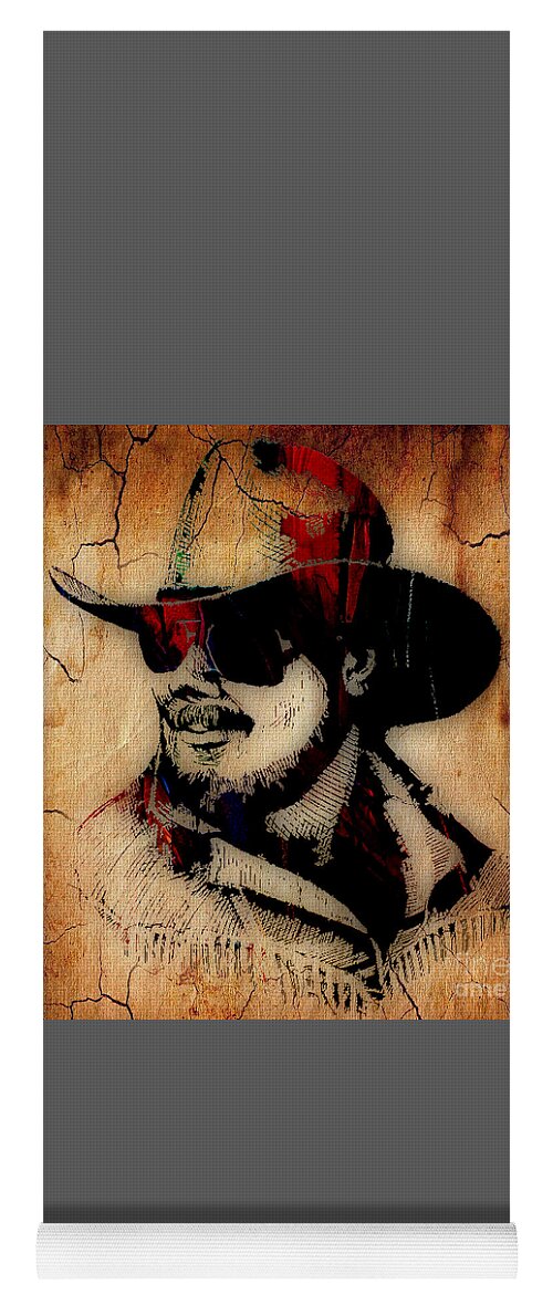 Hank Williams Jr Yoga Mat featuring the mixed media Hank Williams Jr Collection #5 by Marvin Blaine