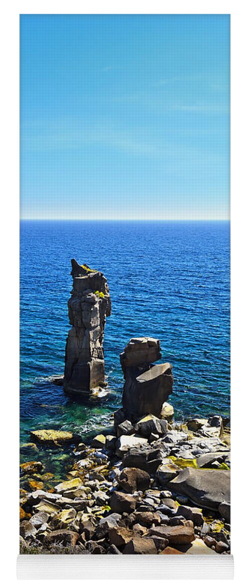 Colonne Yoga Mat featuring the photograph Le Colonne - San Pietro island #2 by Antonio Scarpi
