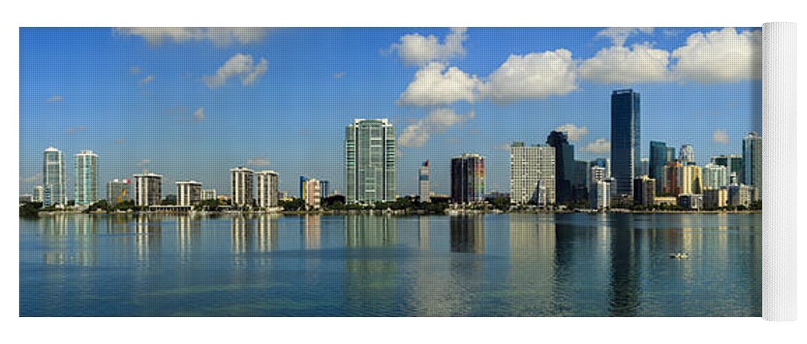 Architecture Yoga Mat featuring the photograph Miami Skyline #2 by Raul Rodriguez