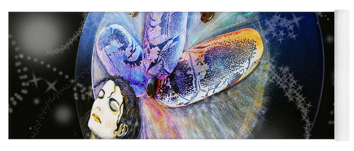 Augusta Stylianou Yoga Mat featuring the painting Michael Jackson #1 by Augusta Stylianou