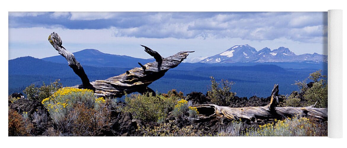 Newberry Yoga Mat featuring the photograph Newberry Lava Beds #2 by Sharon Elliott