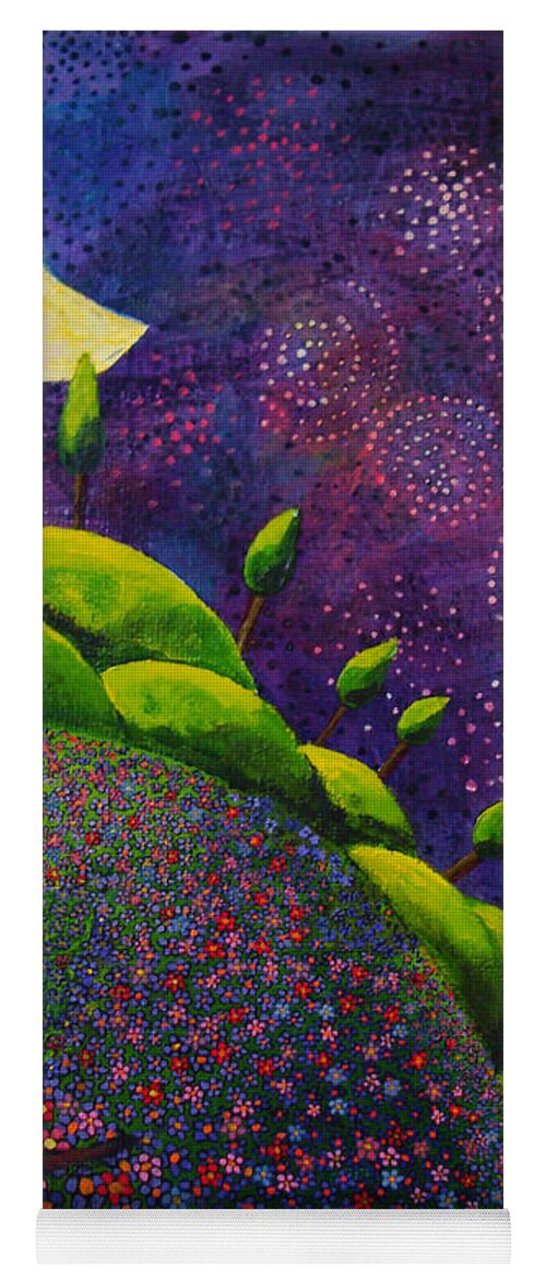 Night Owl Yoga Mat featuring the painting Night Owl by Mindy Huntress