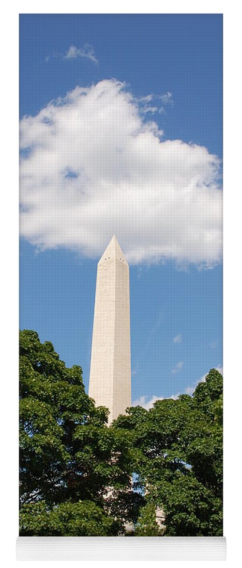 Washington Yoga Mat featuring the photograph Obelisk Rises Into the Clouds by Kenny Glover