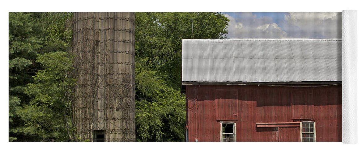 Barn Yoga Mat featuring the photograph Red Weathered Farm Barn of New Jersey by David Letts