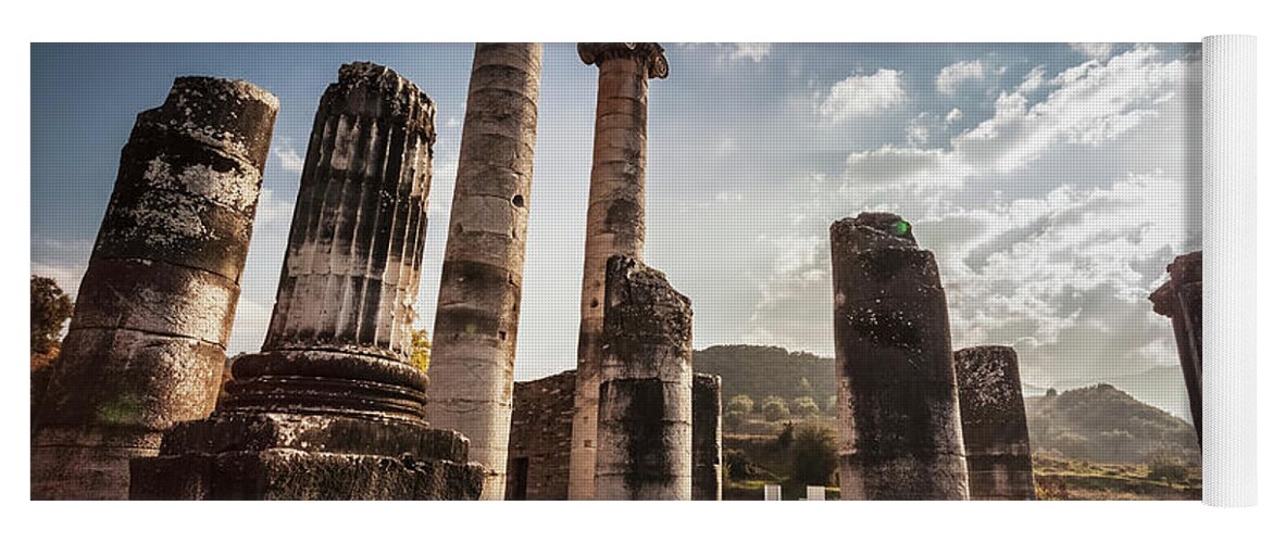 Blue Sky Yoga Mat featuring the photograph Ruins Of The Temple Of Artemis Sardis #2 by Reynold Mainse