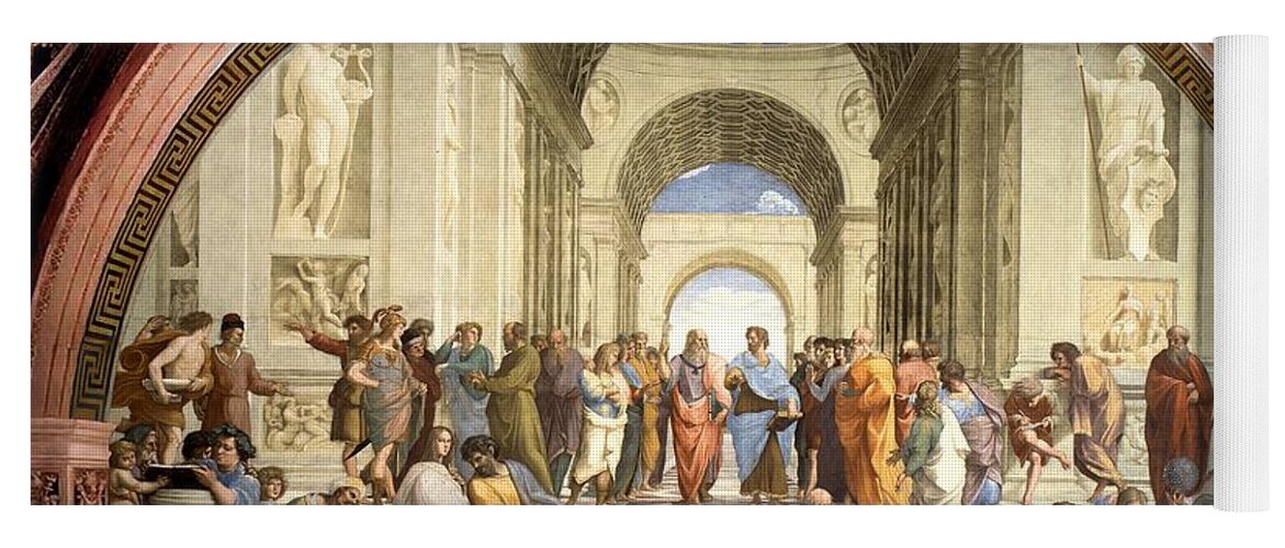 Raphael Yoga Mat featuring the painting School of Athens by Raphael
