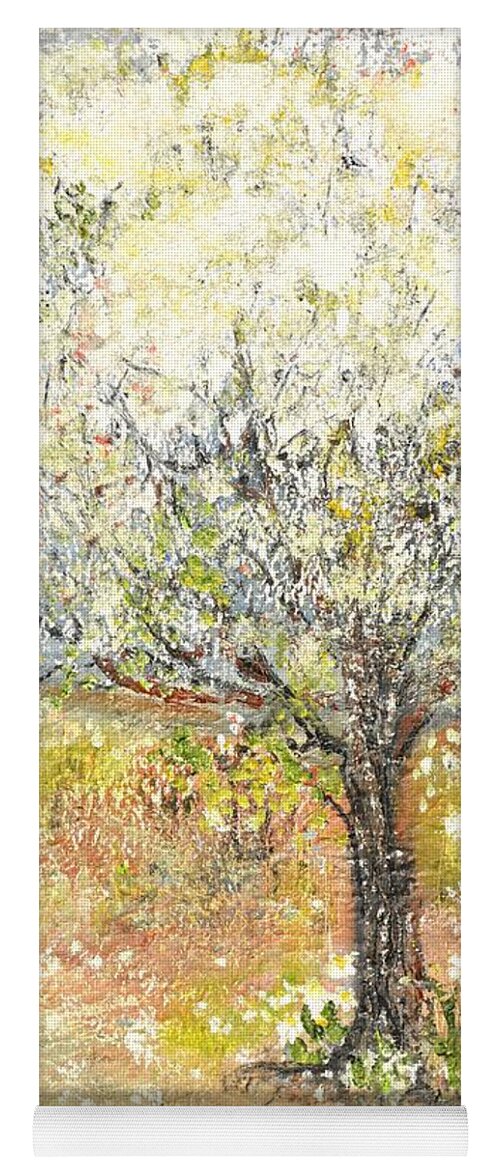 Landscape Yoga Mat featuring the painting Spring by Evelina Popilian