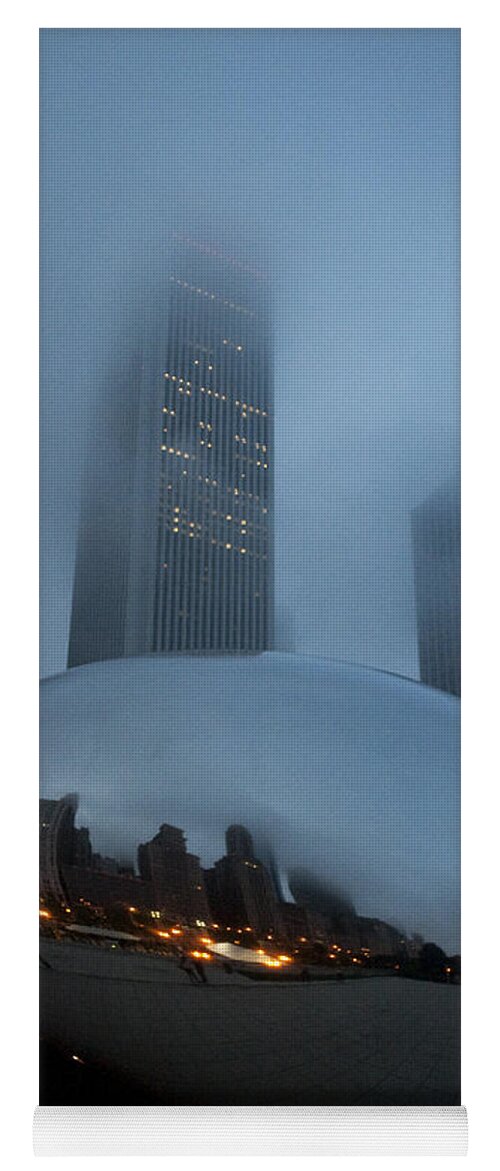 Chicago Yoga Mat featuring the photograph The Bean and Fog #1 by Crystal Nederman