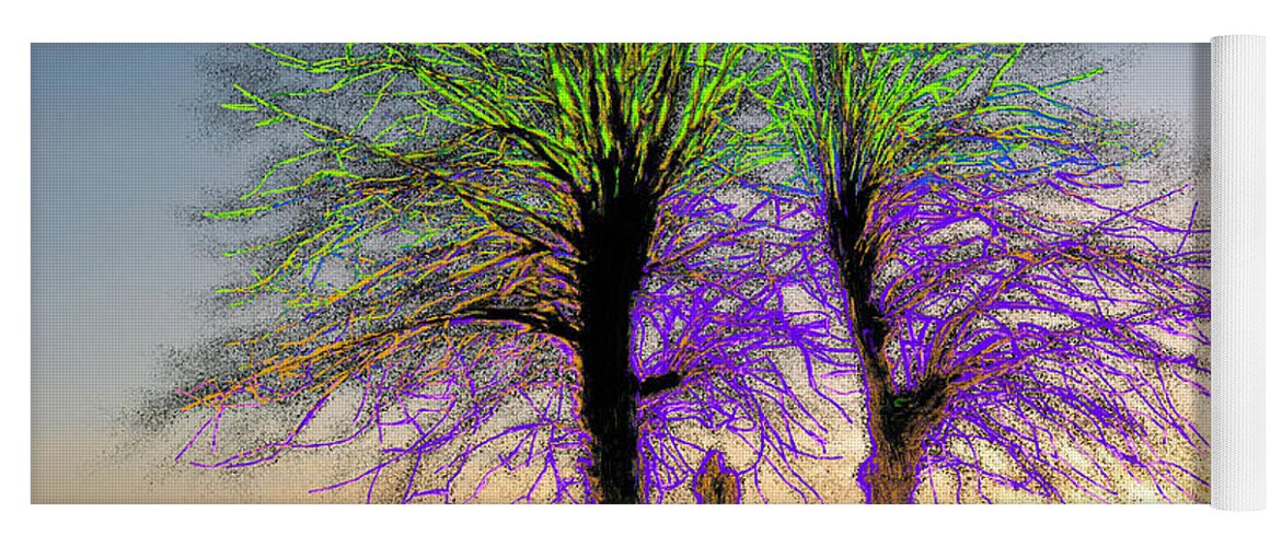 Colors Yoga Mat featuring the painting Trees Aglow #2 by Bruce Nutting