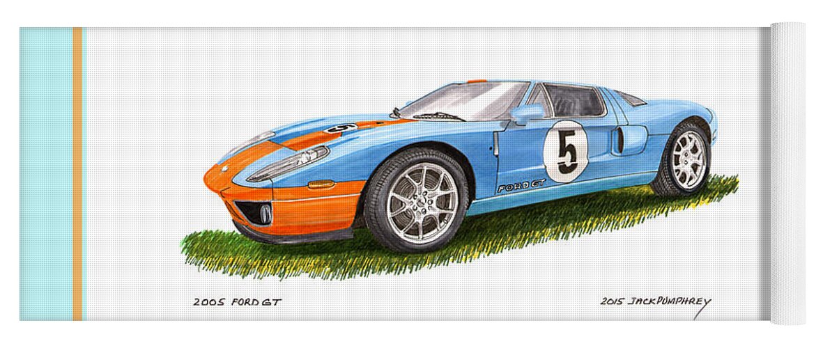 The Brp 2005 Ford Gt Yoga Mat featuring the painting 2005 Ford G T 40 by Jack Pumphrey