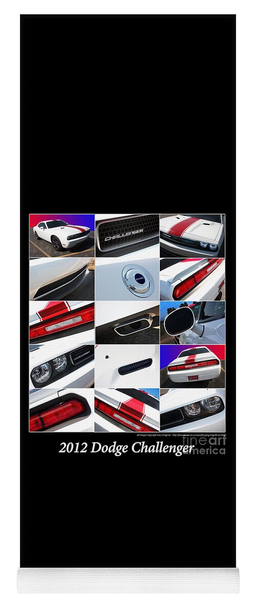 2012 Dodge Challenger Yoga Mat featuring the photograph 2012 Dodge Challenger-White-1 by Gary Gingrich Galleries