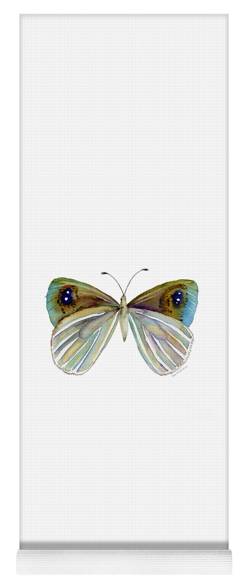 Argyrophenga Yoga Mat featuring the painting 23 Blue Argyrophenga Butterfly by Amy Kirkpatrick