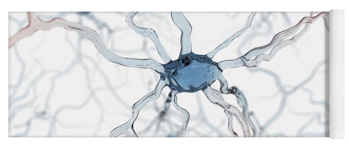 Digitally Generated Image Yoga Mat featuring the photograph Neurons #38 by Science Picture Co