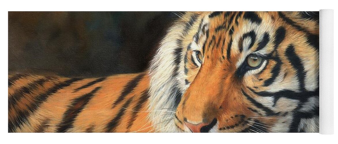 Tiger Yoga Mat featuring the painting Amur Tiger #4 by David Stribbling