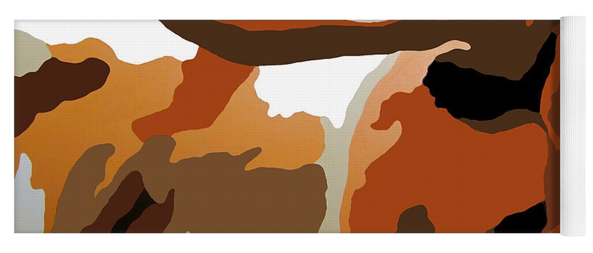 Abstract Longhorns Yoga Mat featuring the painting Bad Dude by Patsy Walton