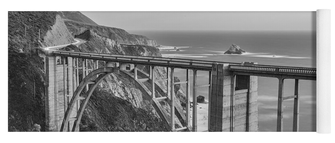 Big Sur Yoga Mat featuring the photograph Bixby Bridge dusk Big Sur California #3 by Ken Brown