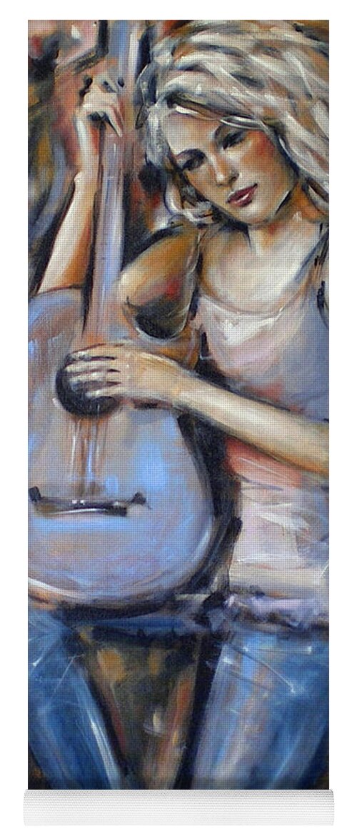 Blue Yoga Mat featuring the painting Blue Guitar 010709 #1 by Selena Boron