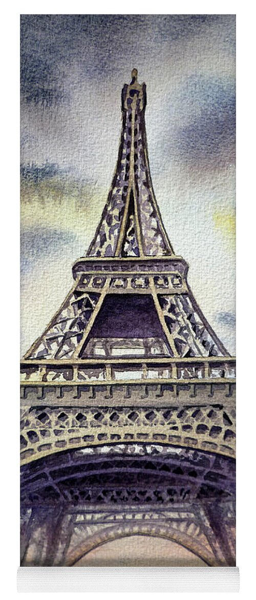 Eiffel Yoga Mat featuring the painting Eiffel Tower by Irina Sztukowski