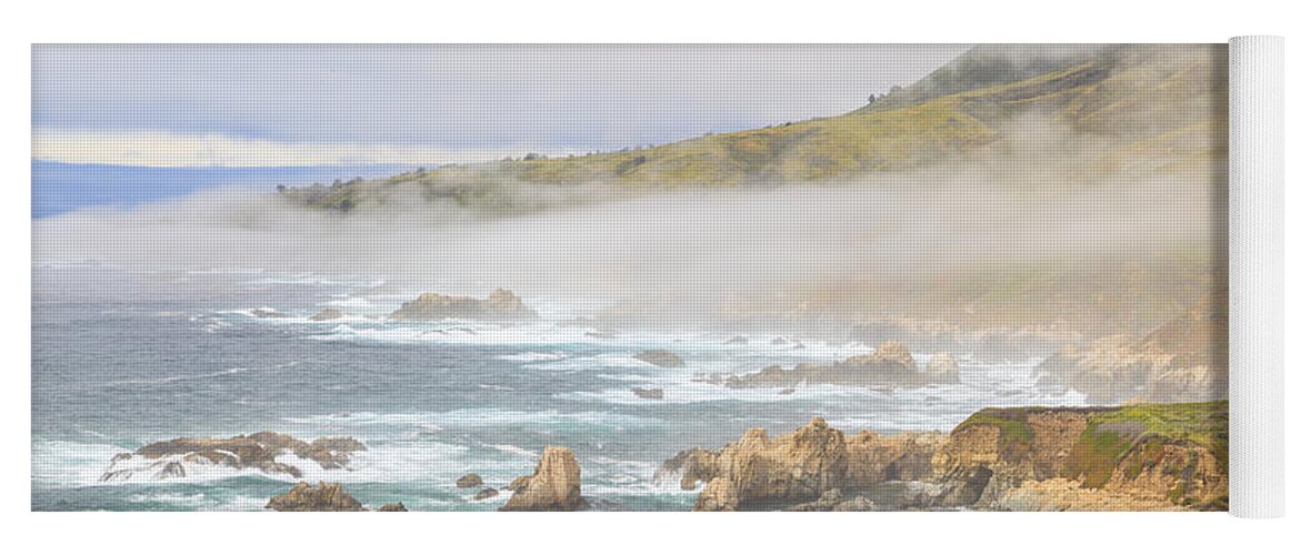 Big Sur Yoga Mat featuring the photograph Fog engulfing Big Sur coast #3 by Ken Brown