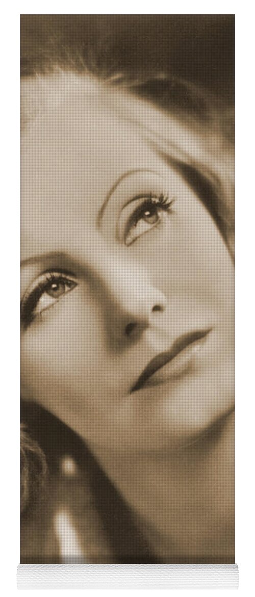Entertainment Yoga Mat featuring the photograph Greta Garbo, Hollywood Movie Star by Photo Researchers