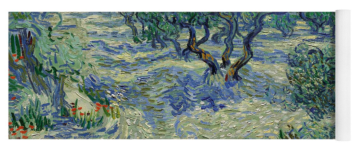 Vincent Van Gogh Yoga Mat featuring the painting Olive Orchard #3 by Vincent Van Gogh