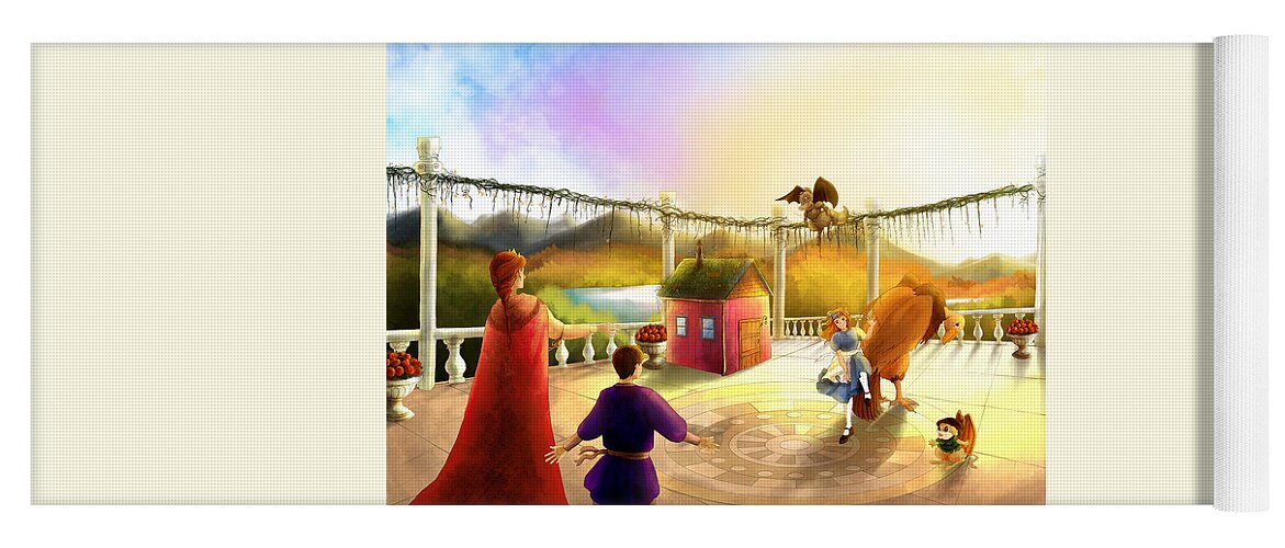 Fantasy Yoga Mat featuring the painting The Palace Balcony #2 by Reynold Jay