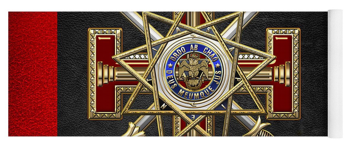 'ancient Brotherhoods' Collection By Serge Averbukh Yoga Mat featuring the digital art 33rd Degree Mason - Inspector General Masonic Jewel by Serge Averbukh