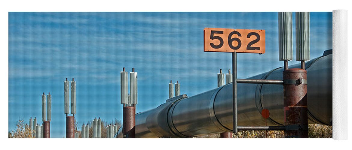 Nature Yoga Mat featuring the photograph Alaska Oil Pipeline #4 by Mark Newman