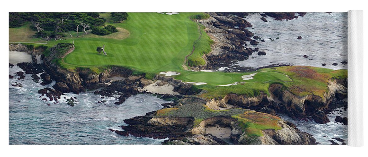 Photography Yoga Mat featuring the photograph Golf Course On An Island, Pebble Beach #4 by Panoramic Images