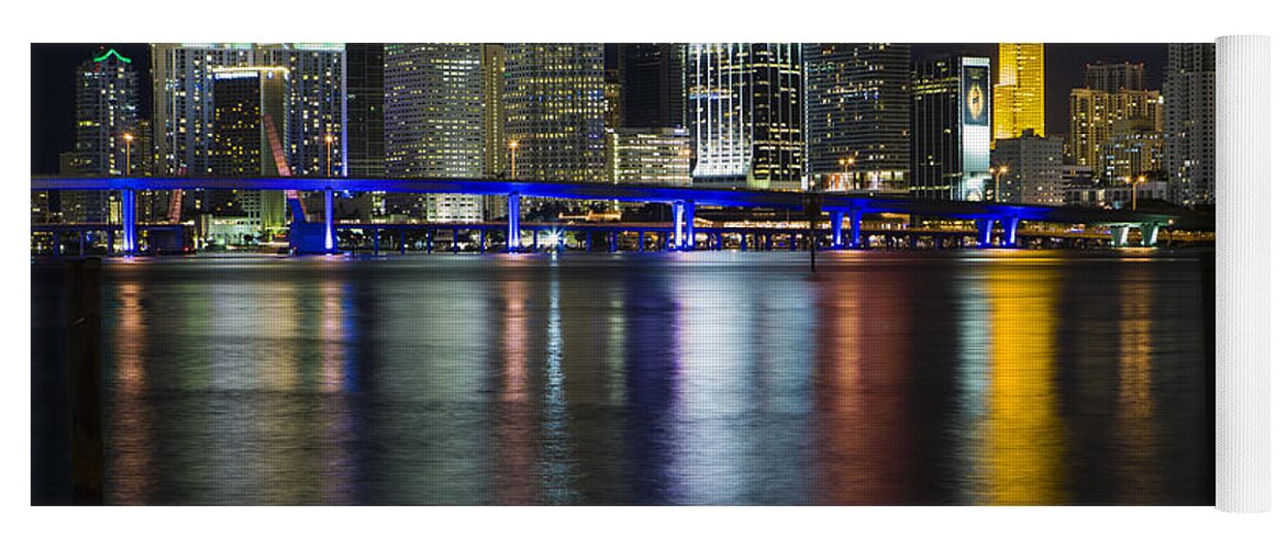 Architecture Yoga Mat featuring the photograph Miami Downtown Skyline by Raul Rodriguez