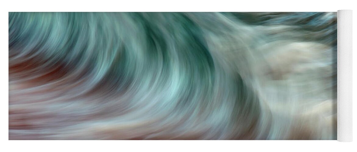 Black Yoga Mat featuring the photograph Ocean Wave Blurred By Motion Hawaii #4 by Vince Cavataio