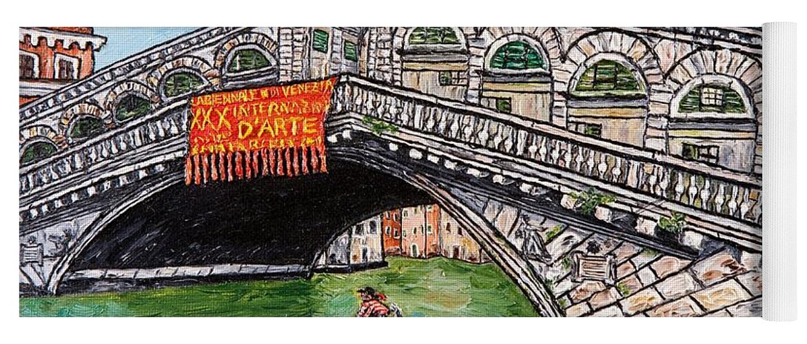 Oil Painting Yoga Mat featuring the painting Ponte di Rialto #4 by Loredana Messina