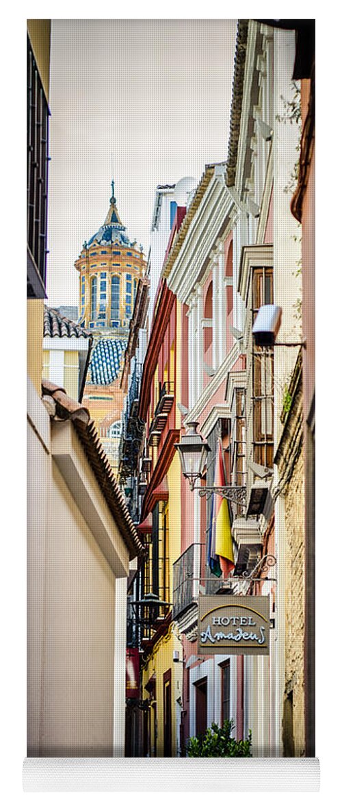 Seville Yoga Mat featuring the photograph Streets of Seville #1 by AM FineArtPrints