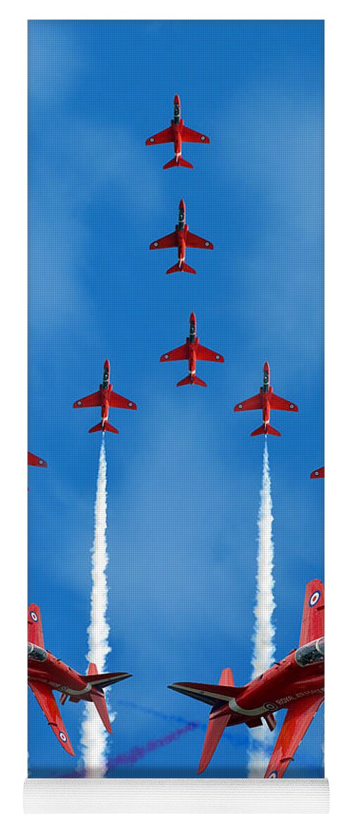 The Red Arrows Yoga Mat featuring the digital art The Red Arrows by Airpower Art